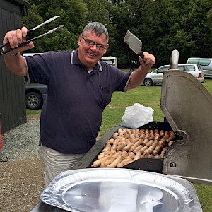 Terry Stott cooking up kai for the Tamariki programme