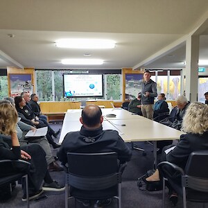 Ivan Hodgetts spoke to the education and training Murihiku Regeneration projects.