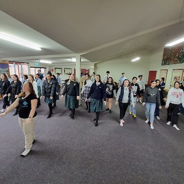 Group practice of new waiata and actions.