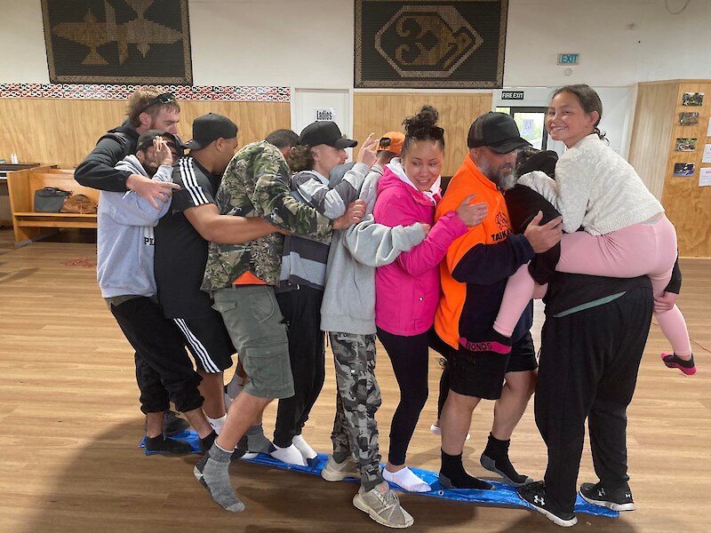 Team building exercises with Taiao Tauira and Te Tapu o Tāne.