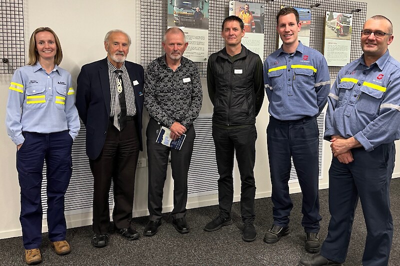 Pictured L-R: Nicole Atherton (Rio Tinto Aluminium Closure Readiness General Manager), Michael Skerrett (Upoko, Murihiku Regeneration), Nobby Clark (Invercargill Mayor), Ivan Hodgetts (Murihiku Regeneration), Chris Blenkiron (NZAS General Manager and CE), Dion Williams (NZAS Community and Social Performance Manager).