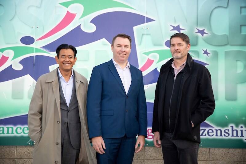 Pictured from left: SIT Chief Executive, Bharat Guha met with Aurora College Principal, Craig Taylor and Murihiku Regeneration Director of Capability and Partnerships, Ivan Hodgetts, at Aurora College this week - SIT has created 10 new scholarships to assist Aurora College students in their pathway to debt-free local tertiary education Photo: SIT.
