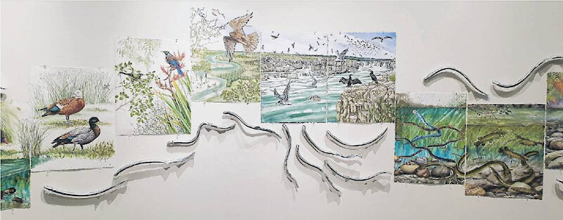 Part of the exhibit ‘‘He Wai Apakura — Te Ara Pounamu (The River’s Lament — A Pathway of Treasures)’’ on display at Eastern Southland Gallery. PHOTO: SUPPLIED.